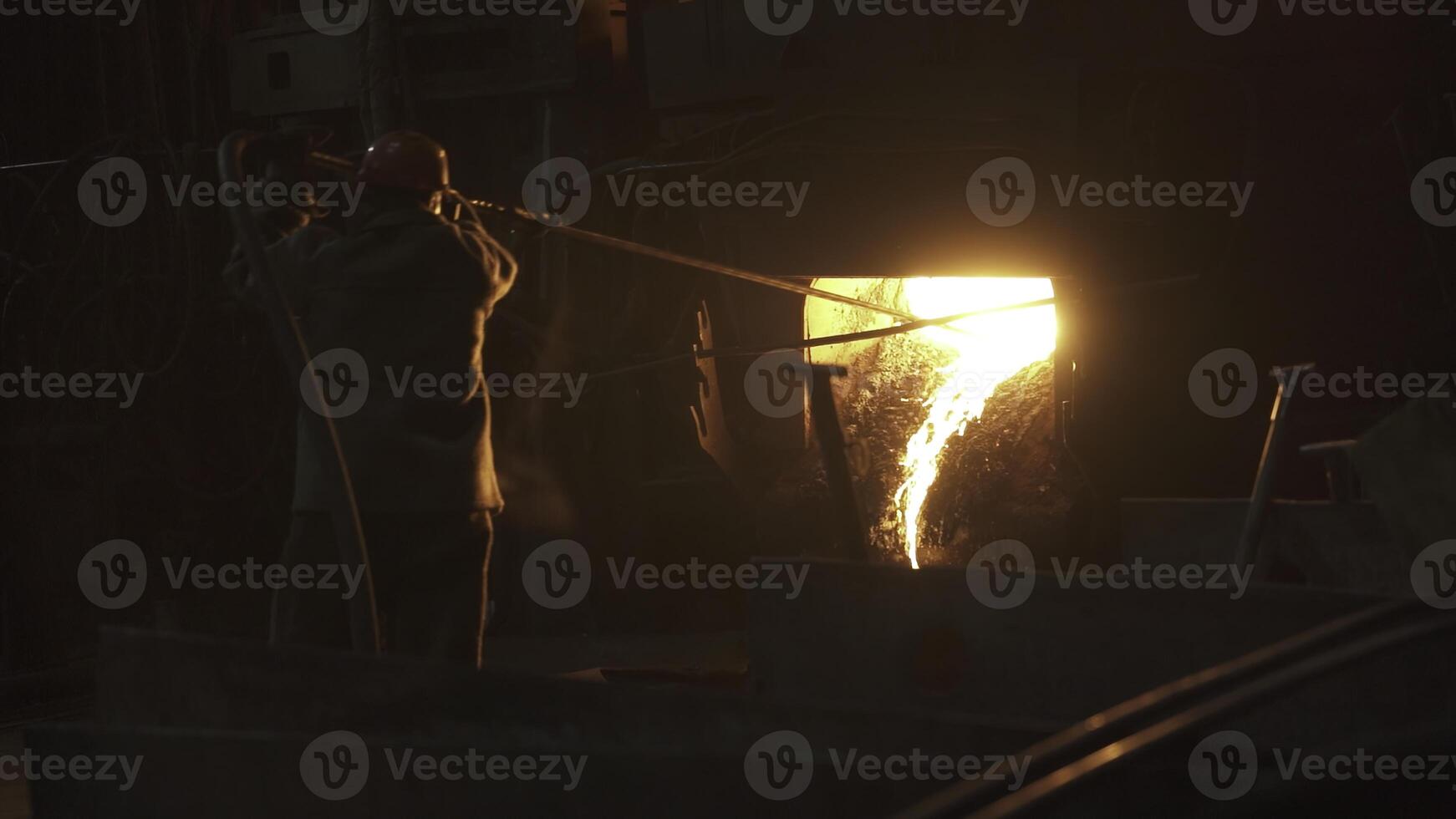 The Art of Crafting Metal in a Fiery Forge with Passion and Skill for Masterpieces. Stock Clip photo