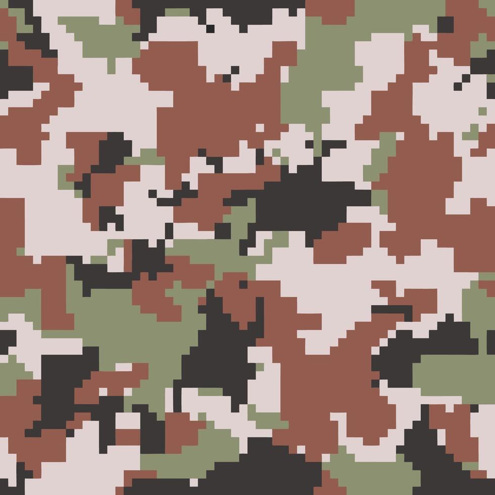 Seamless digital camouflage pattern. Green, brown forest soldier camo. Military camouflage texture. Fabric textile print designs. vector