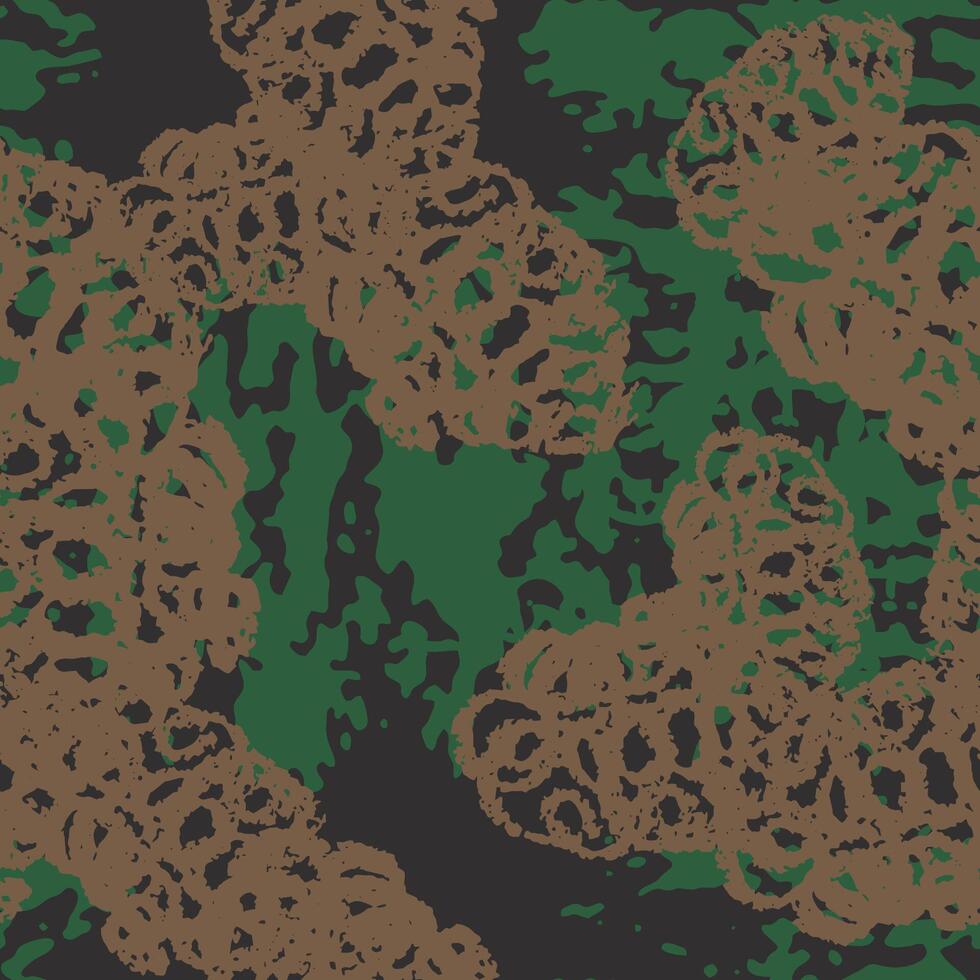 Grunge camouflage, modern fashion design. Camo military pattern. Army uniform. fashionable, fabric. Seamless texture. vector