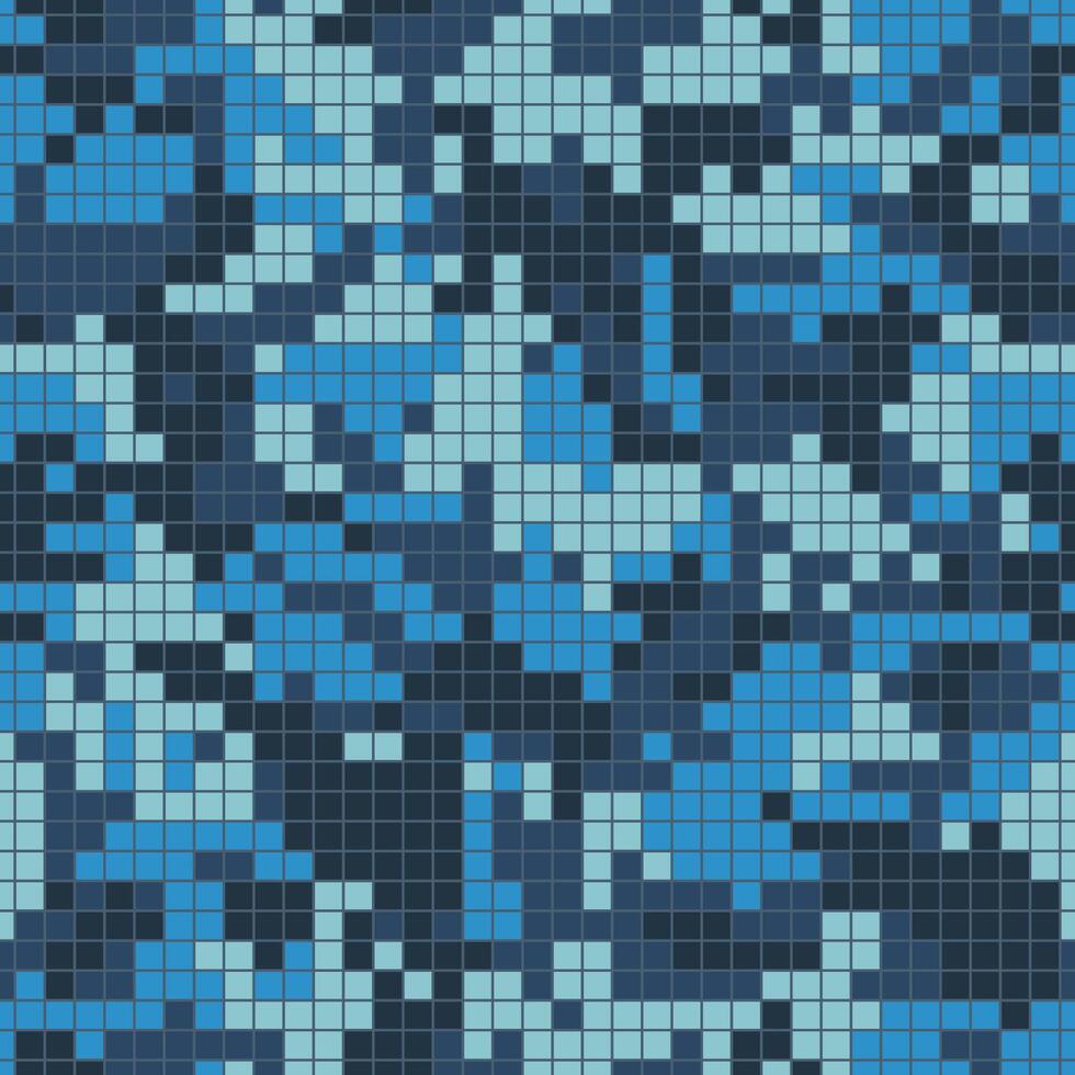 Digital camouflage pattern background, seamless military blue clothing style. Camo repeat print for wallpapers, tile or prints on fabric. vector