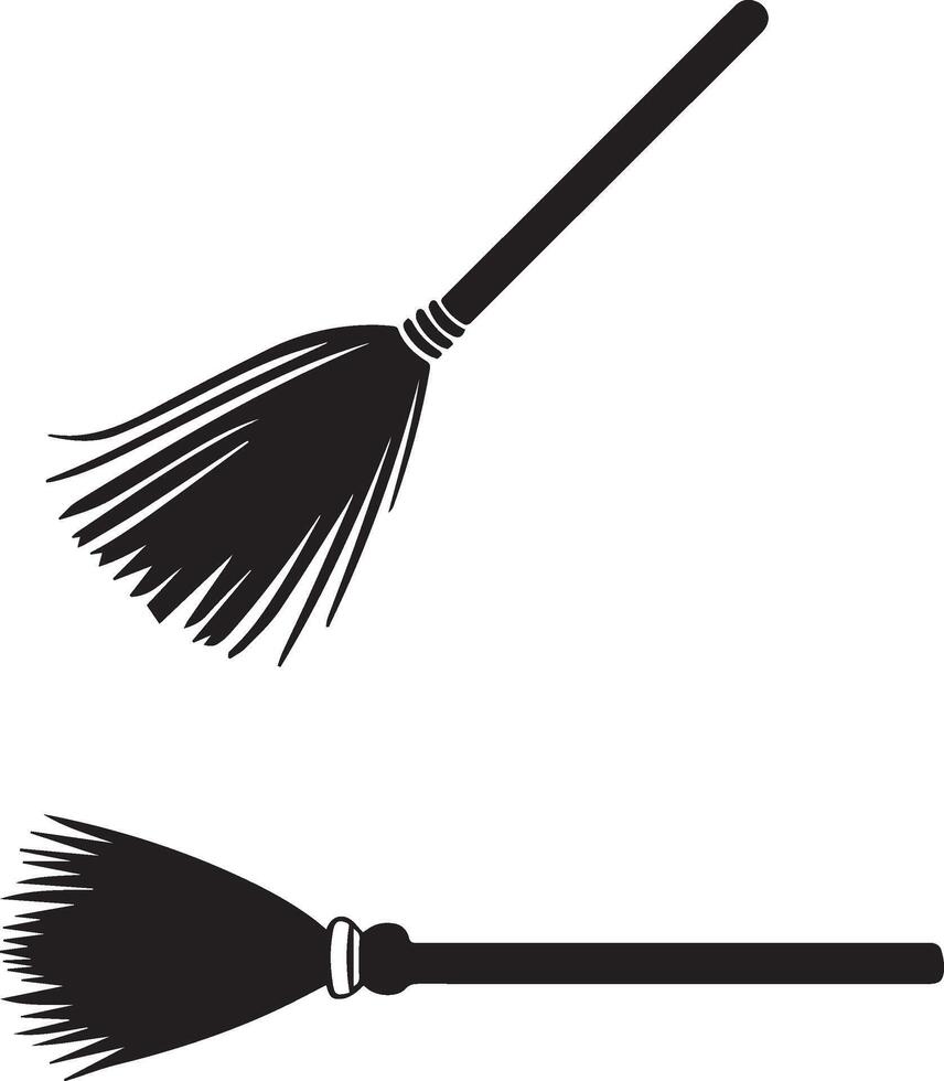 Silhouette of a broomstick isolated on white background vector