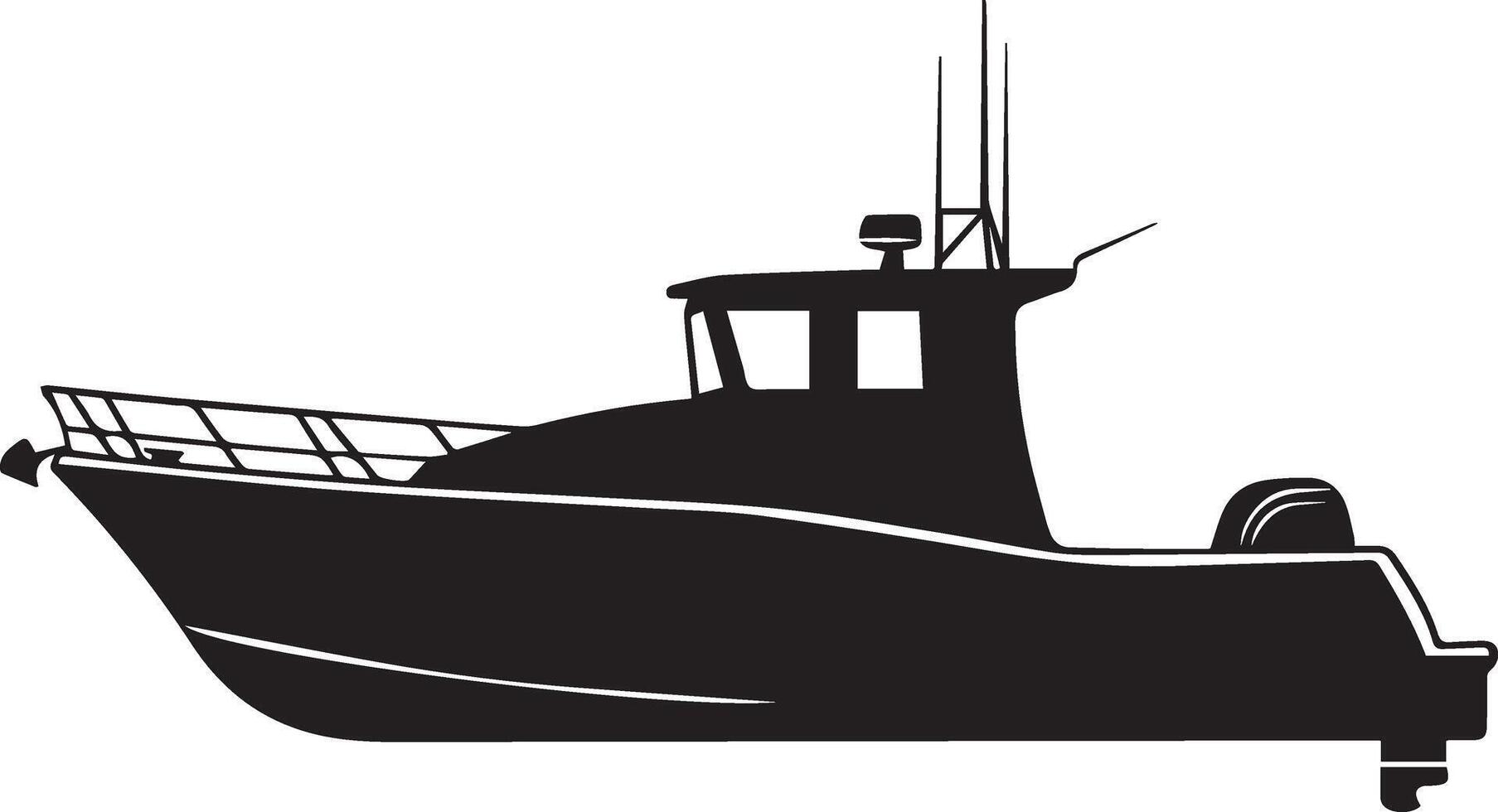 Silhouette of a boat graphic black and white design vector