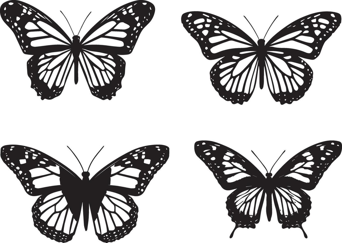 Set of Butterfly Silhouette graphic vector