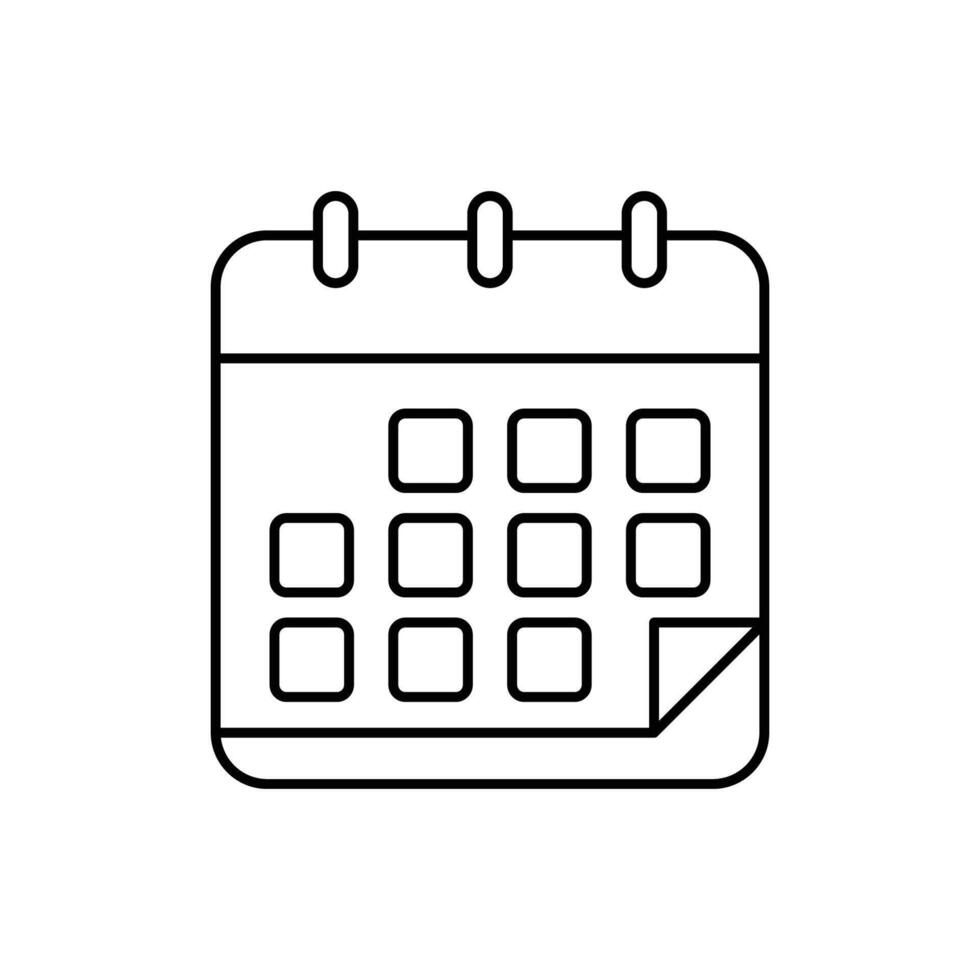 calendar page flipping icon sign vector
