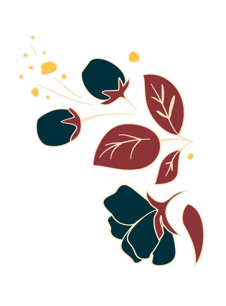flower with gold-ish border vector