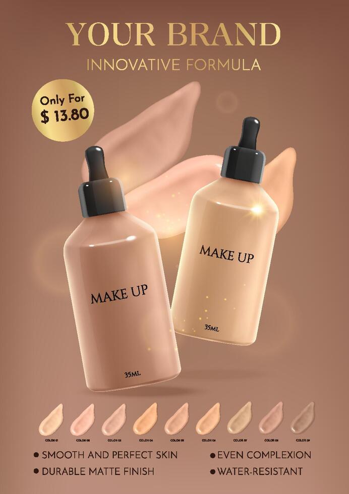 Innovative Makeup Foundation Promotion vector