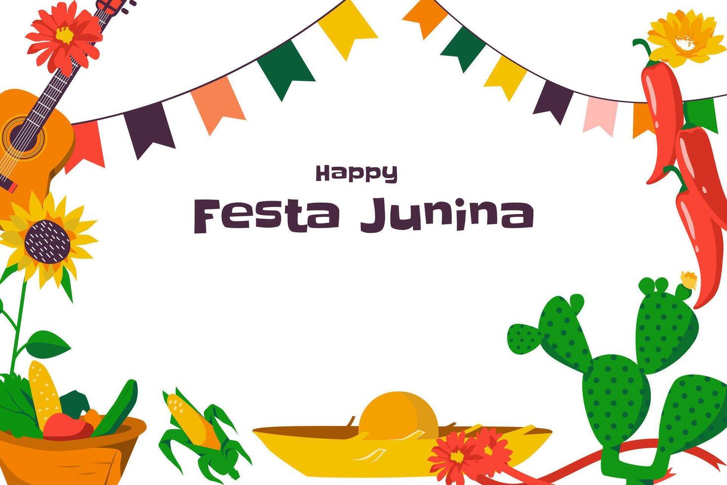 Happy Festa Junina Celebration Design vector