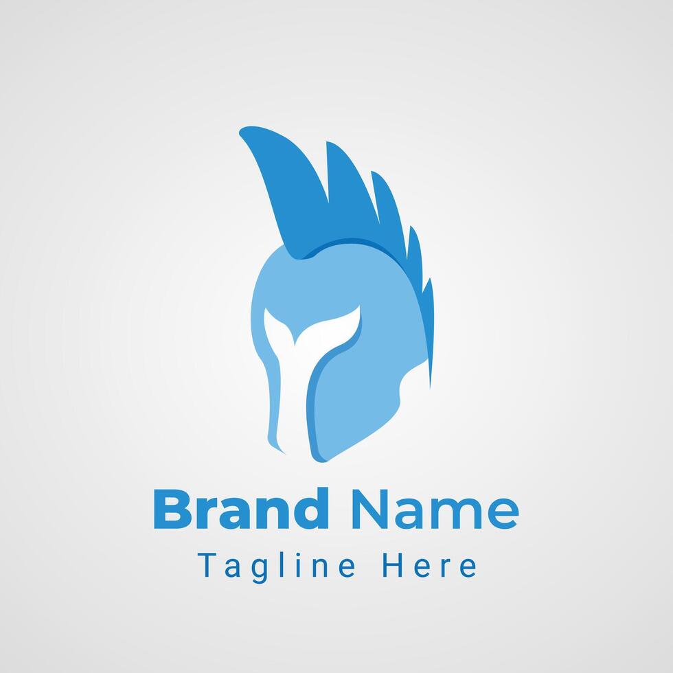 Whale Spartan Logo, Combination of the Spartan Helmet with the negative space of a whale's tail vector