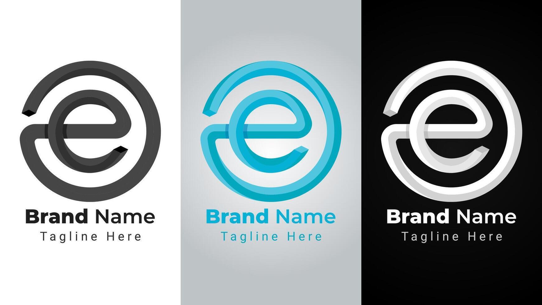 Letter ea Or ae Impossible Logo, Elegant and simple logo of letter a and e with 3D shape impossible perspective style vector