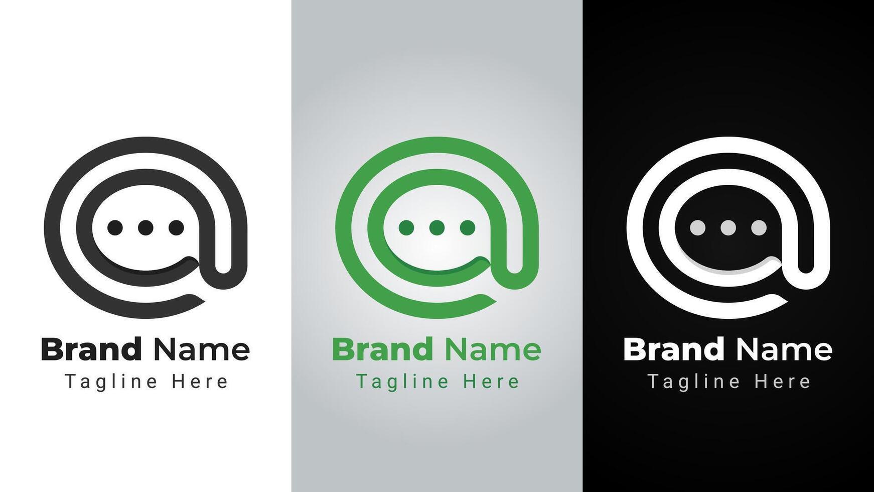 Letter a Chat Logo, Elegant and simple chat logo forms the negative space of the letter a vector