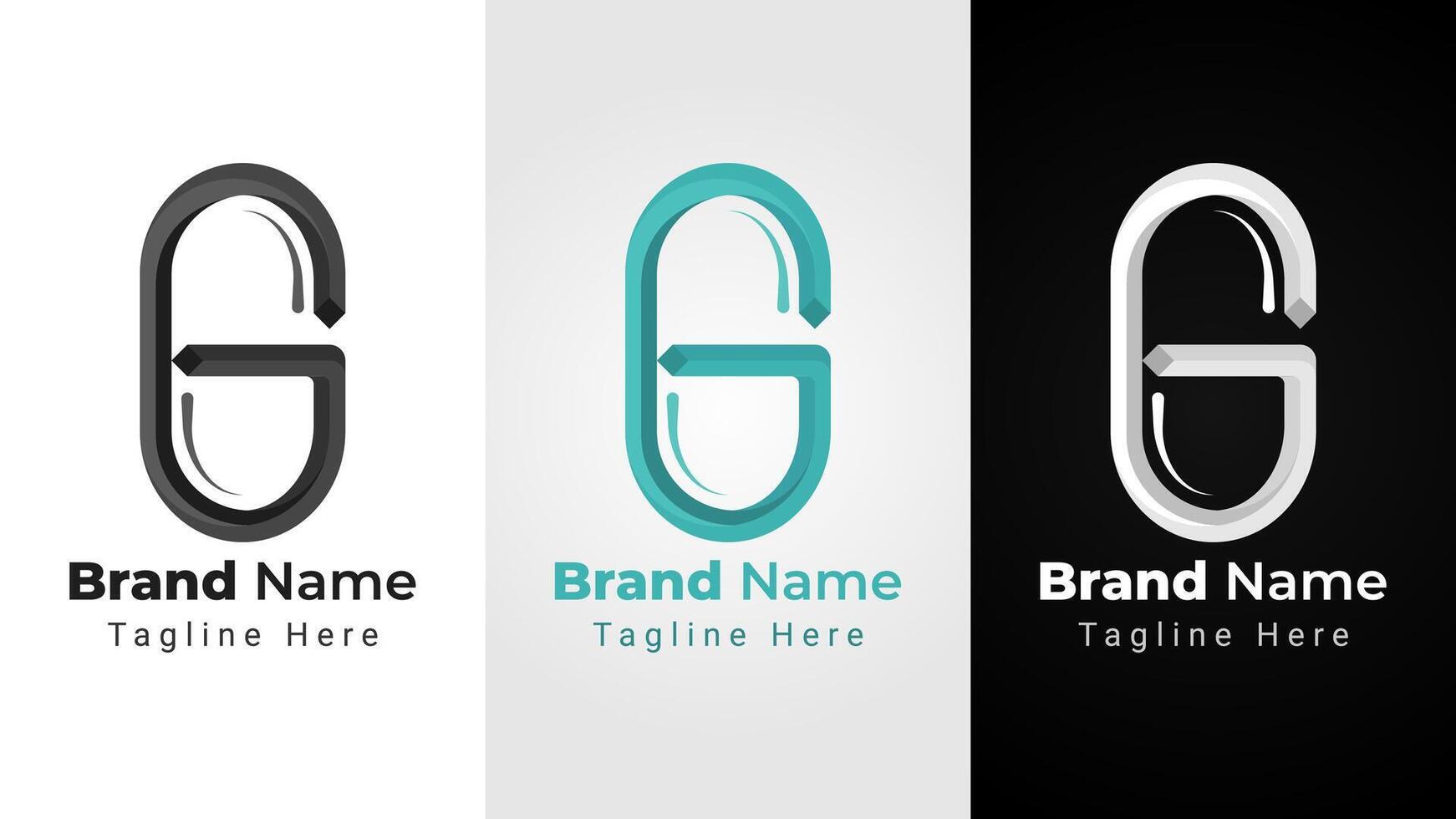 Letter G Capsule Logo, simple logo of letter G that forms negative space pill medicine vector