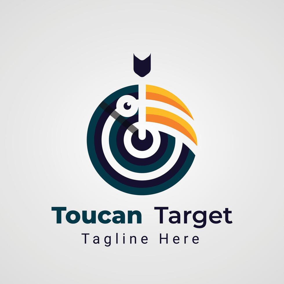 Toucan Bullseye Logo, combination from Bullseye and Toucan Head vector