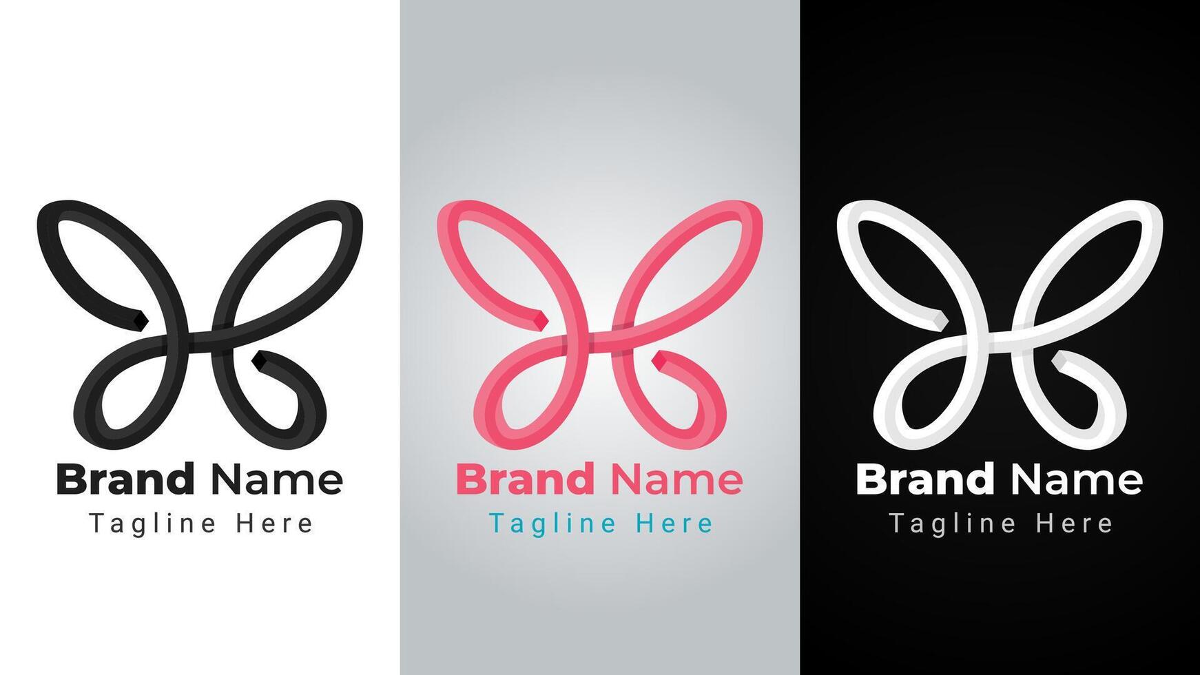 Letter ae Butterfly Logo, combination logo of letter a and e forms butterfly with 3D shape impossible perspective style vector