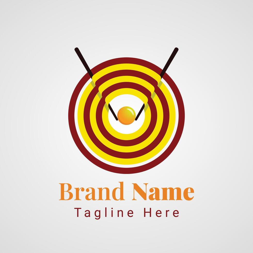 Wifi Noodle Logo, combination of noodle and egg forms wifi or signal logo vector
