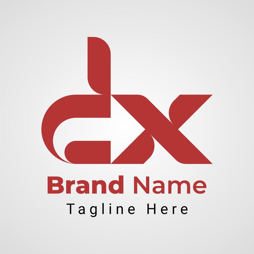 Letter dx Arrow Logo, Combination logo of letter d and x, that forms arrow or direction negative space vector