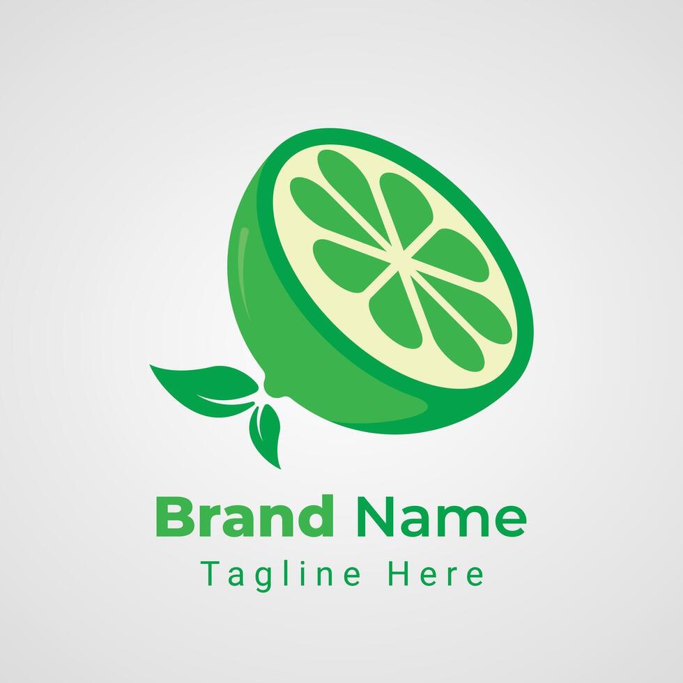 Lime Logo, simple and elegant logo of half a fresh green lime vector