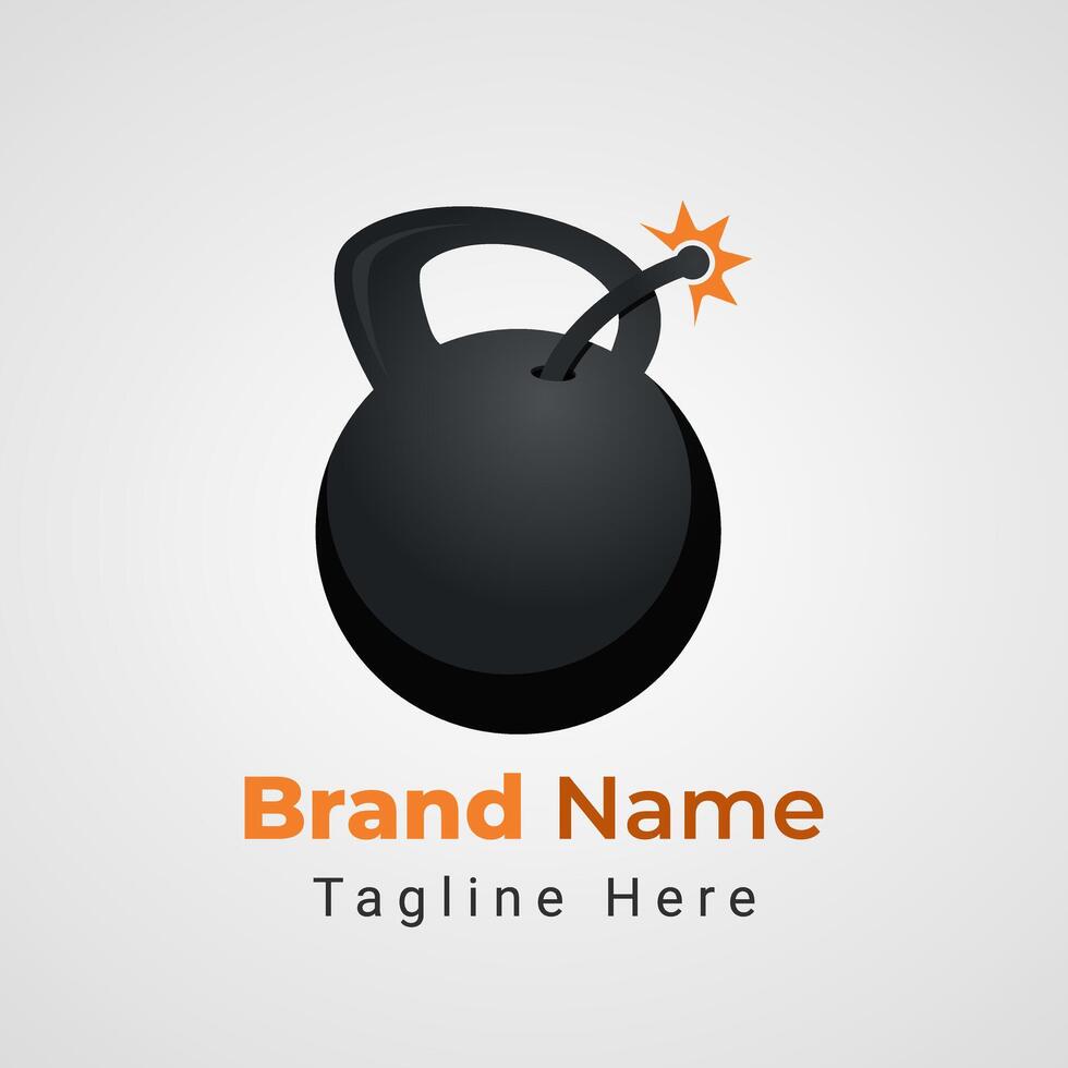 Bomb Gym Logo, combination of bomb and kettlebell vector