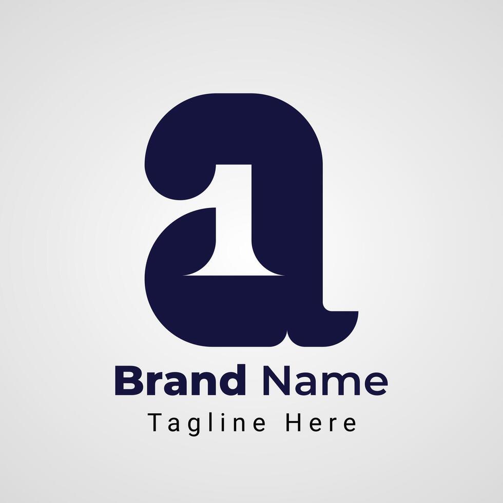 Letter a1 Logo, simple logo of letter a arranged to form number 1 negative space vector