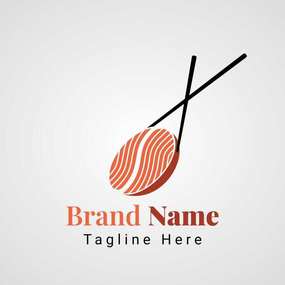 Coffee Sushi Logo, combination of coffee bean and sushi food vector