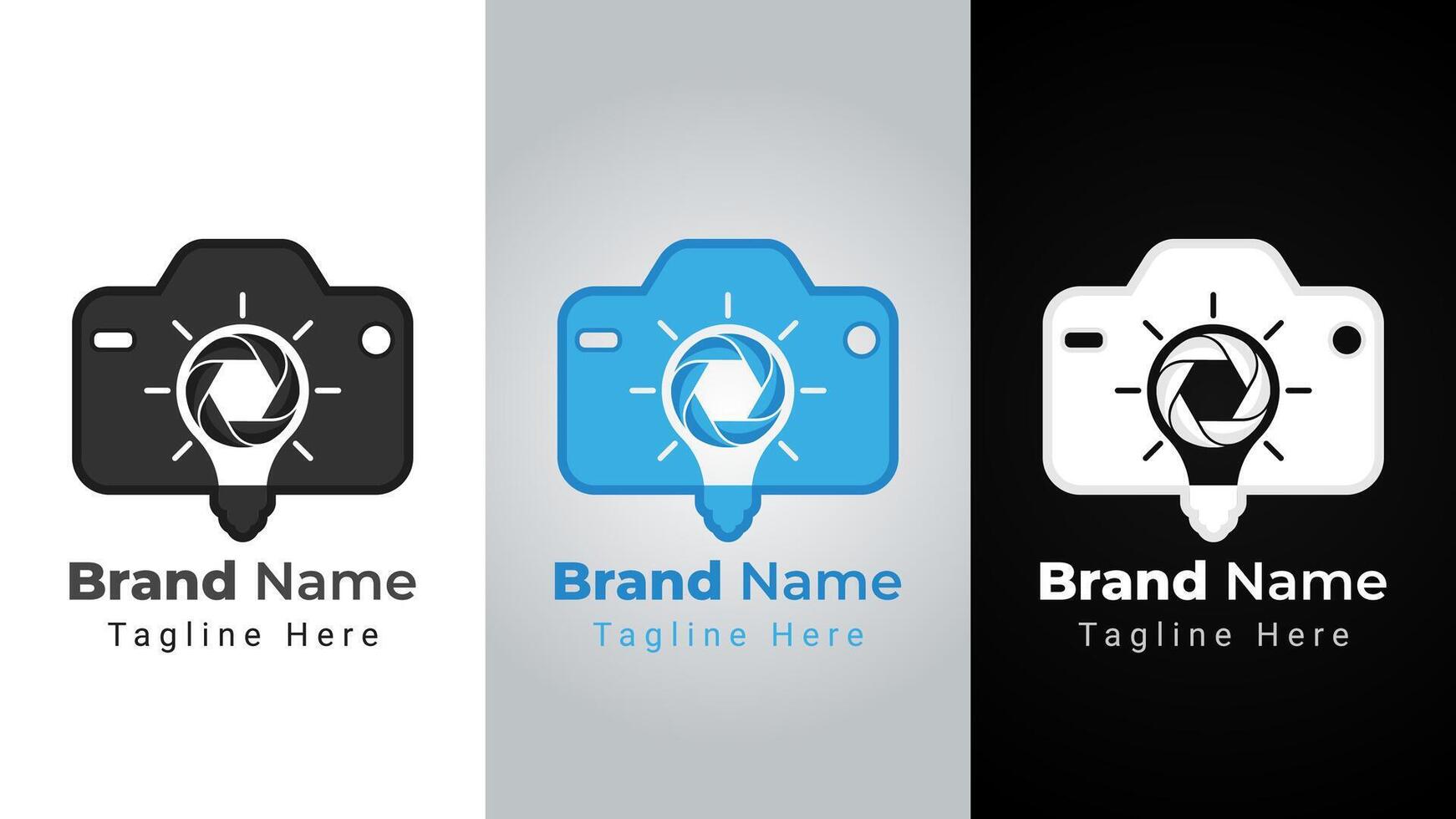 Bulb Camera Logo, combination of camera and Lightbulb. Can be used for photography business vector