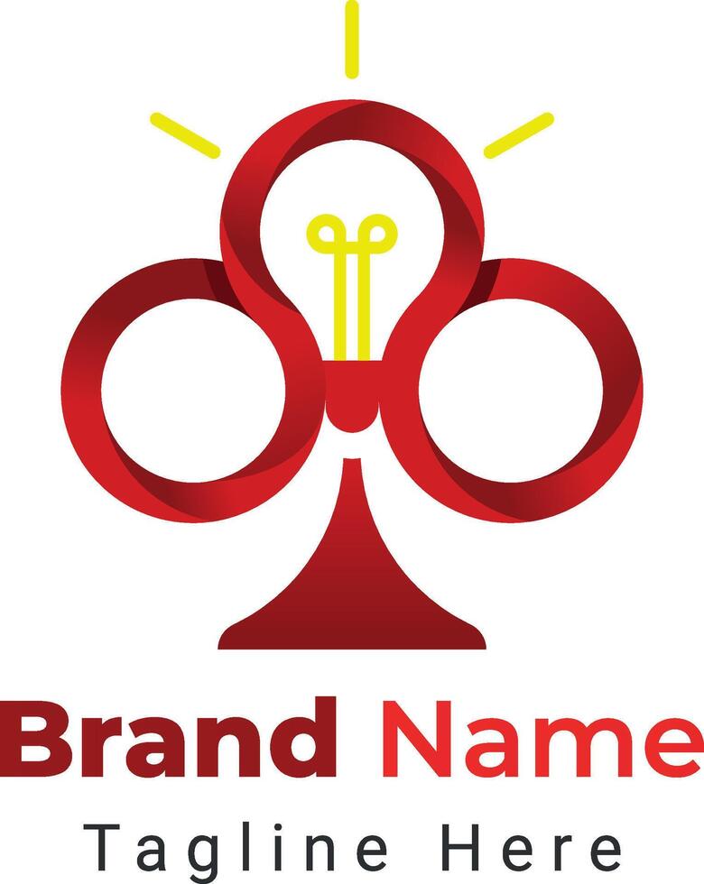 Smart Casino Logo, combination of clover logo and Lightbulb vector