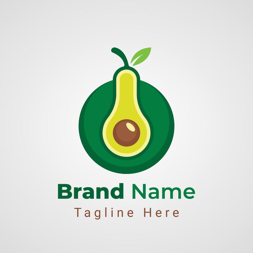 Avocado Power Button Logo, combination of the Avocado fruit that forms power button vector