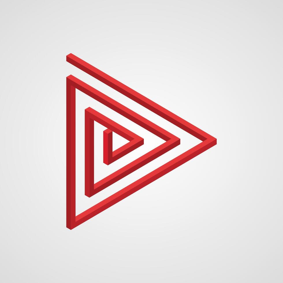 Triangle Impossible Logo, simple triangle arrangement logo with an impossible perspective style 3D shape vector