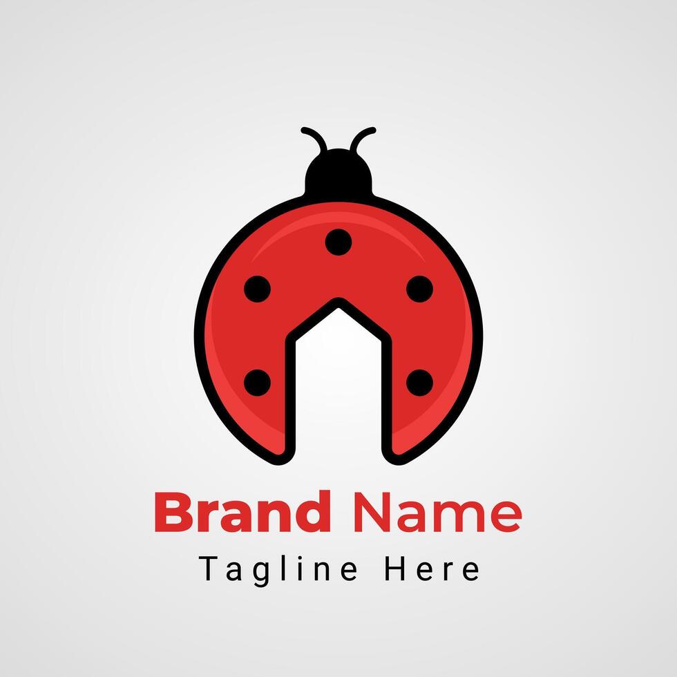 Ladybug Service Logo, combination of Bug insect animal and Wrench vector