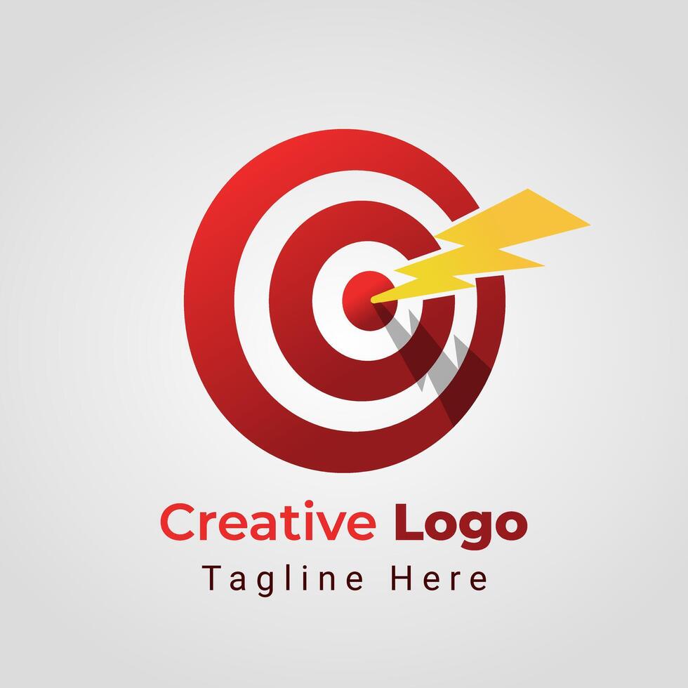 Bolt Target Logo, combination of Bolt striking the bullseye vector