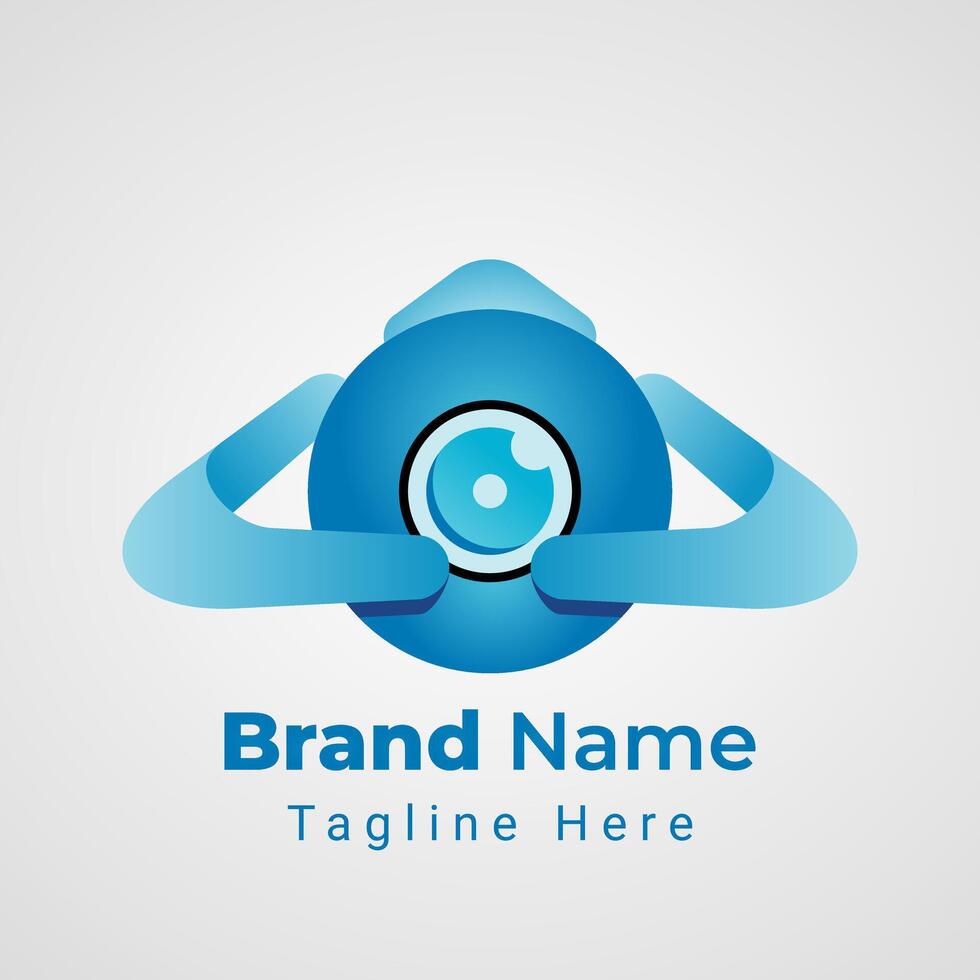Boomerang Camera Logo, combination of camera and 3 boomerang vector