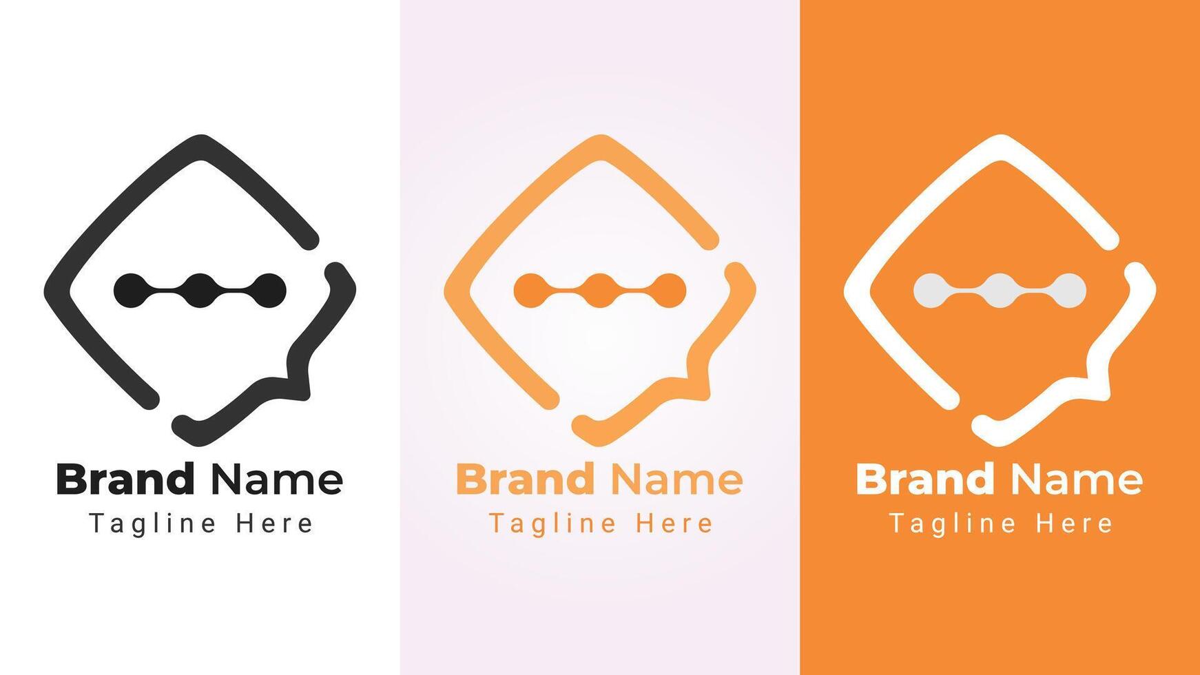 Code Chat Logo, Elegant and simple code symbol forms the negative space of the chat. Can be used as media brand identity or technology logo vector