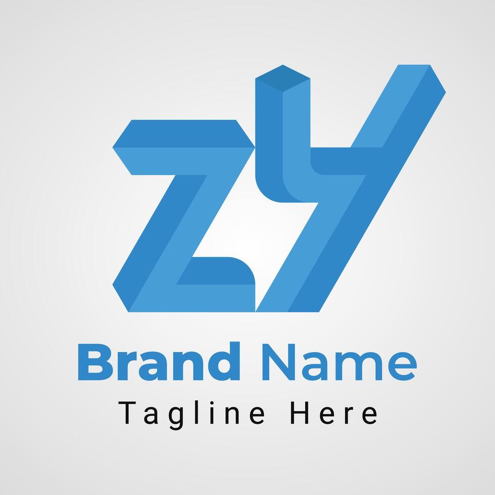 Letter ZY Bolt Logo, combination of letter Z and Y arranged to form bolt negative space vector