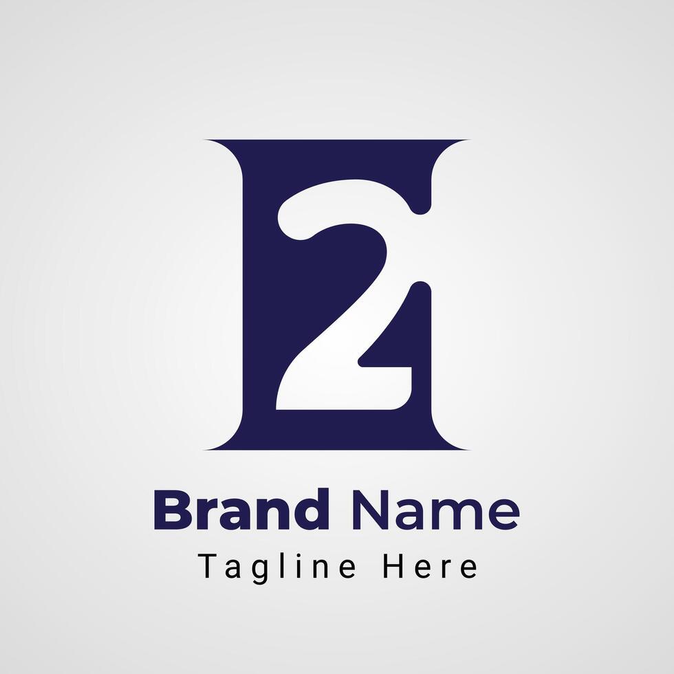 Letter E2 or 2E Logo, combination Letter E Negative Space number 2 vector