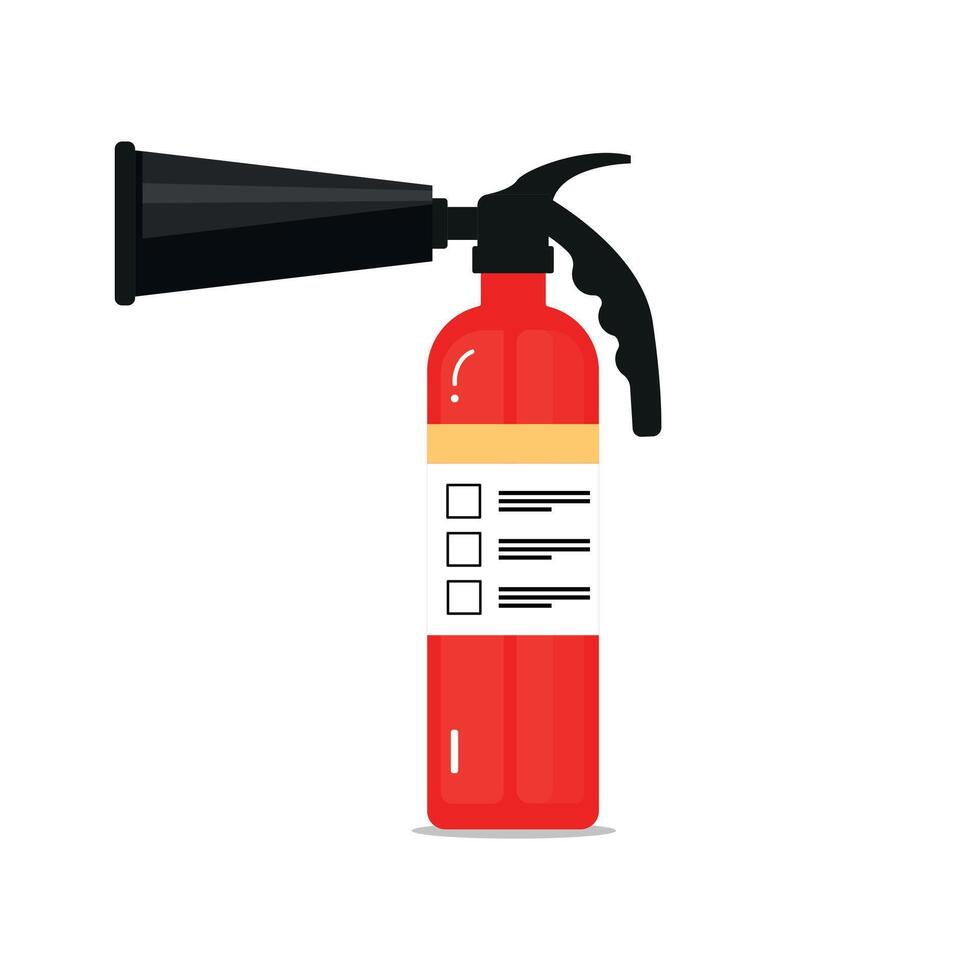 Fire extinguisher and firefighter isolated on White. Graphics vector