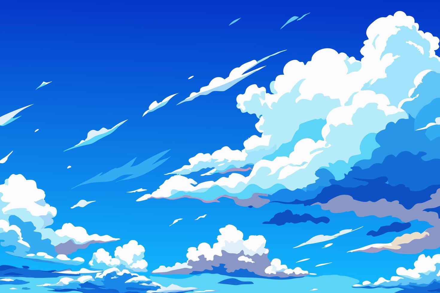 Anime clouds background wallpaper vector