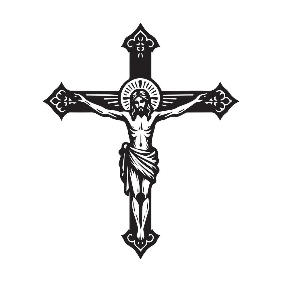 Graceful Savior Silhouette vector