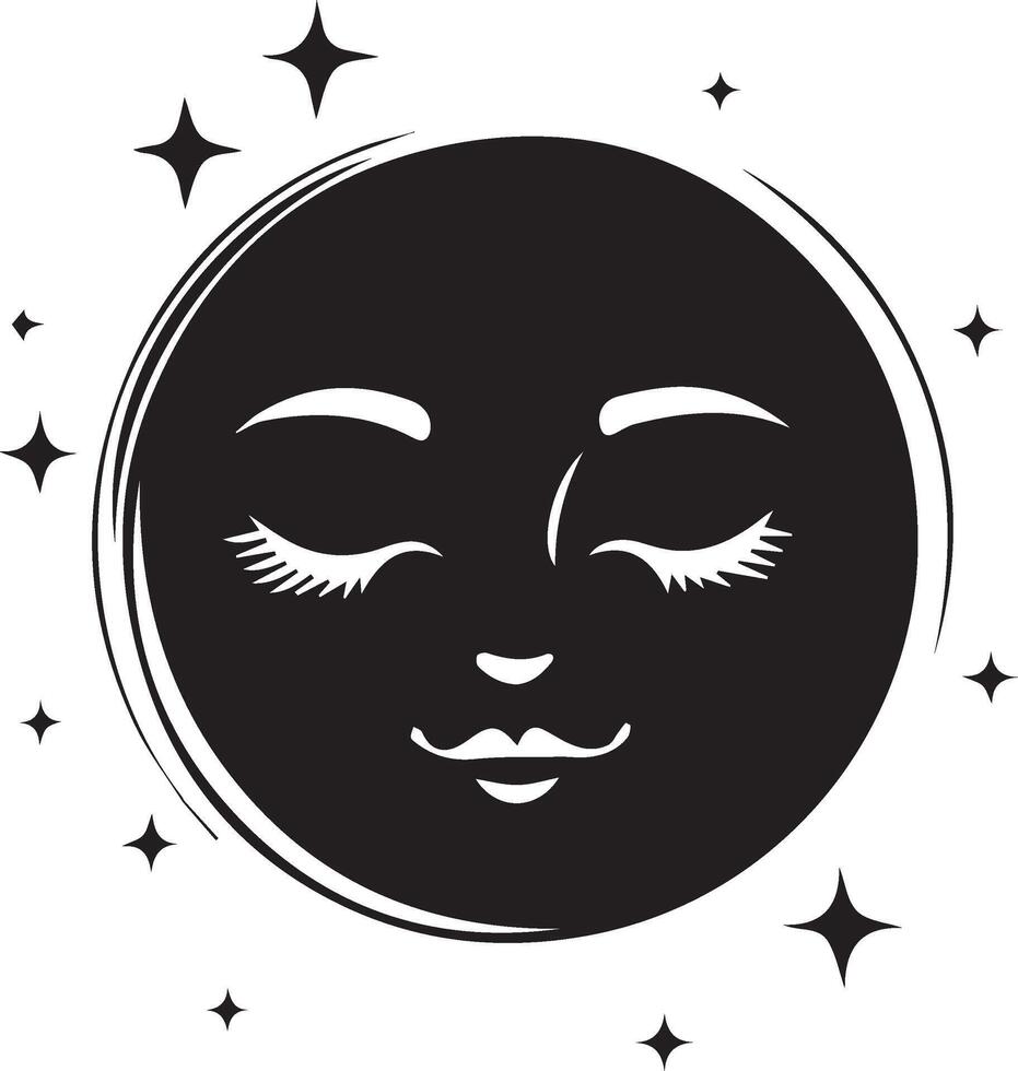 the moon with closed eyes and a smile vector