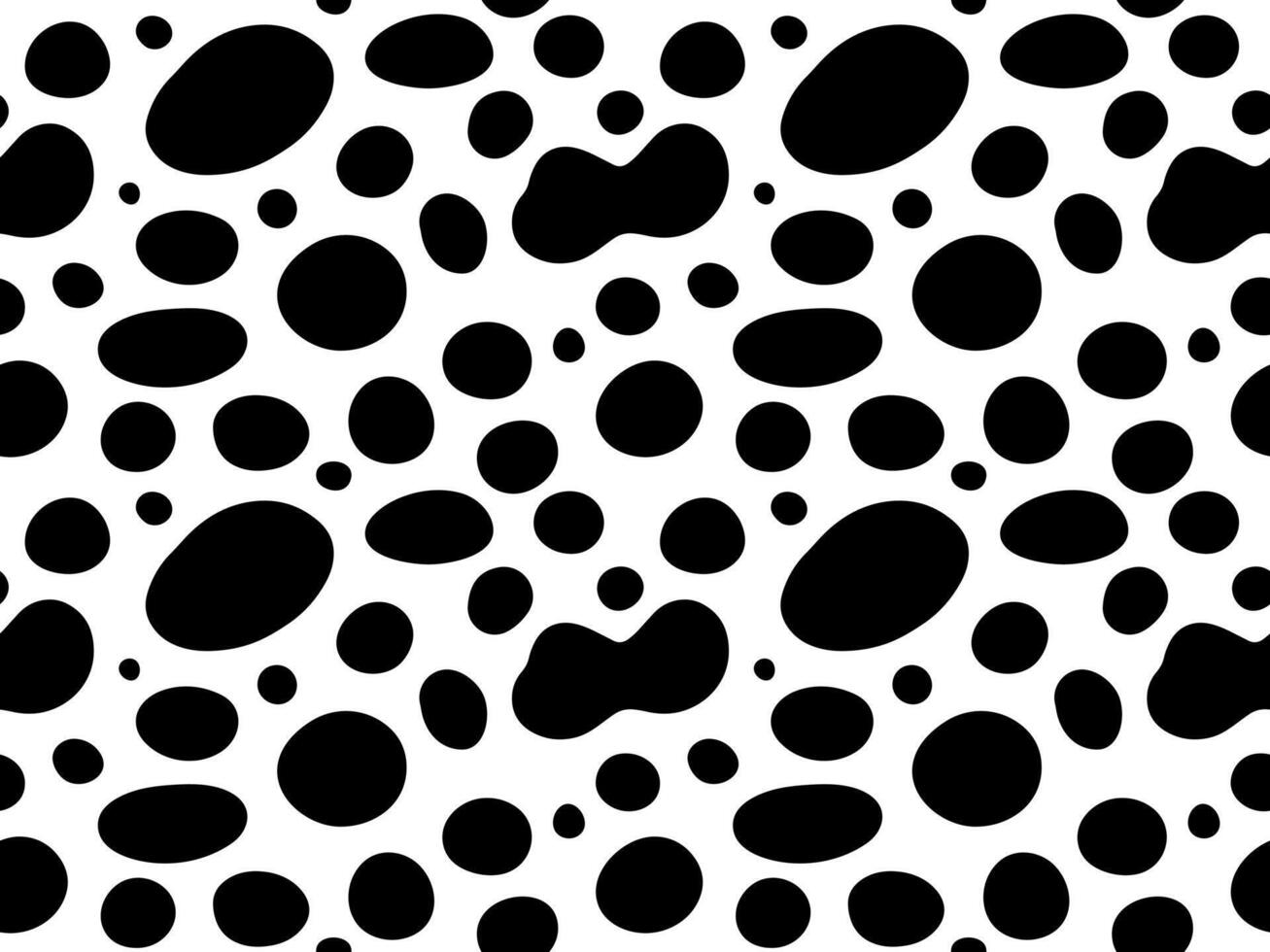 Liquid blob shapes seamless pattern. organic random forms background. Black abstract fluid silhouette, simple smooth ink stain, incorrect circles. Round flat design elements. vector