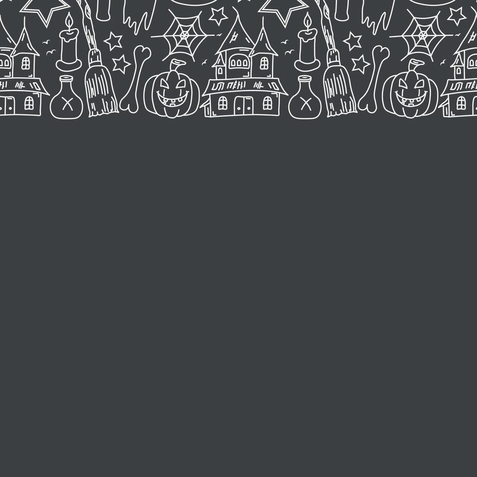 Halloween background with place for text. Cartoon Halloween frame vector