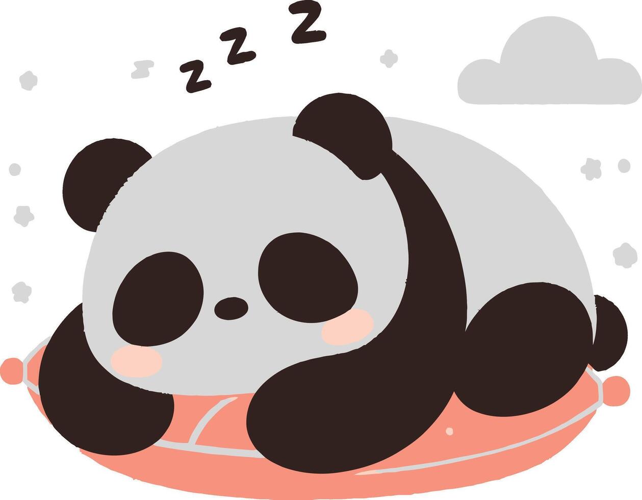 A panda bear sleeping on a pillow vector