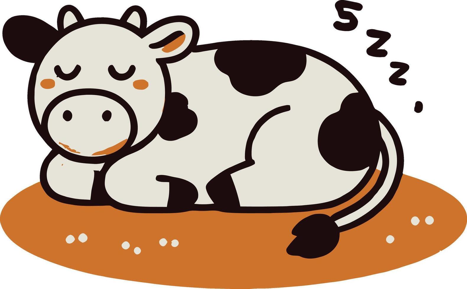 A cartoon cow sleeping on the ground vector
