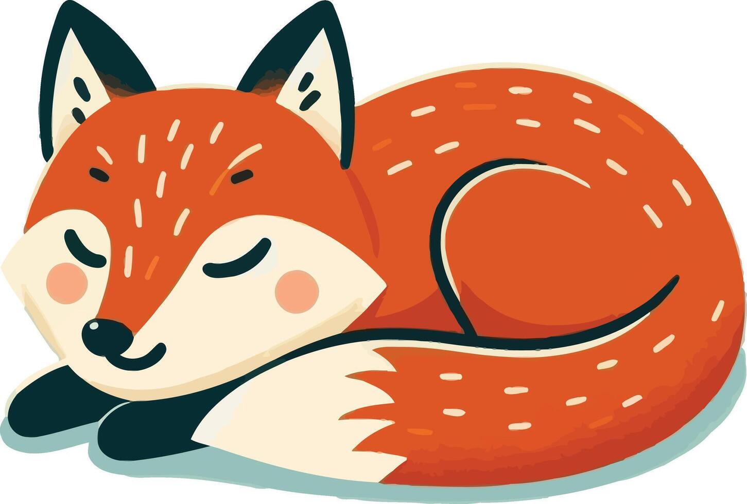 A cartoon fox sleeping on its side vector