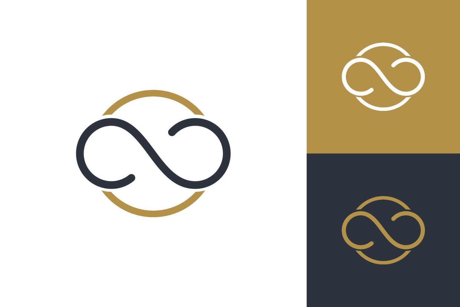 Infinity circle icon logo chain connect link infinite loop vector