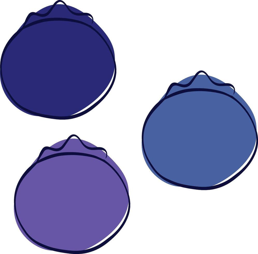 Blueberry graphic minimalistic flat and line style. set of blueberries different colors vector