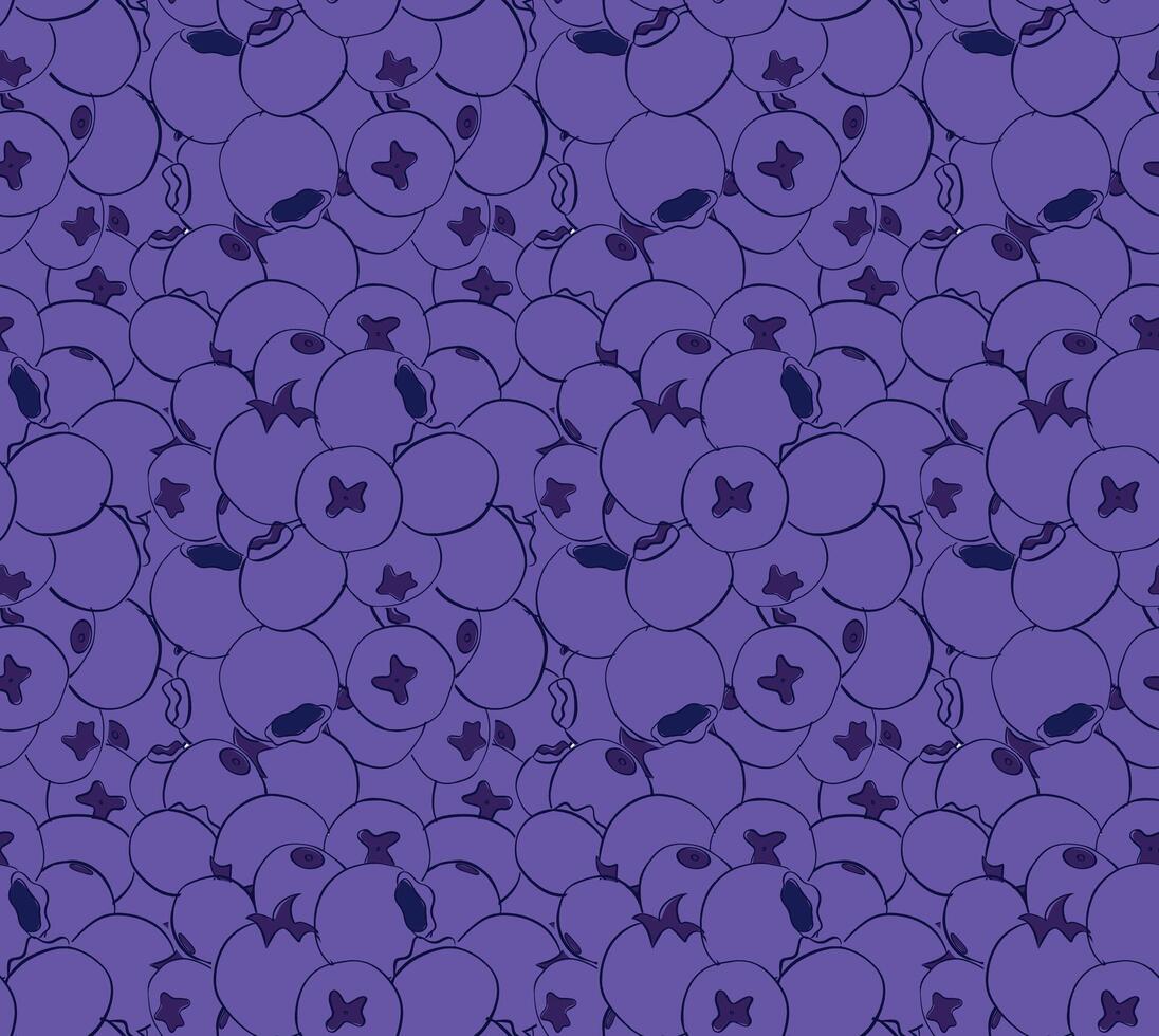 Forest doodle graphic line wild berry. Seamless Pattern with blueberries. Whortleberry close pattern. Seamless print with healthy food dessert. vector