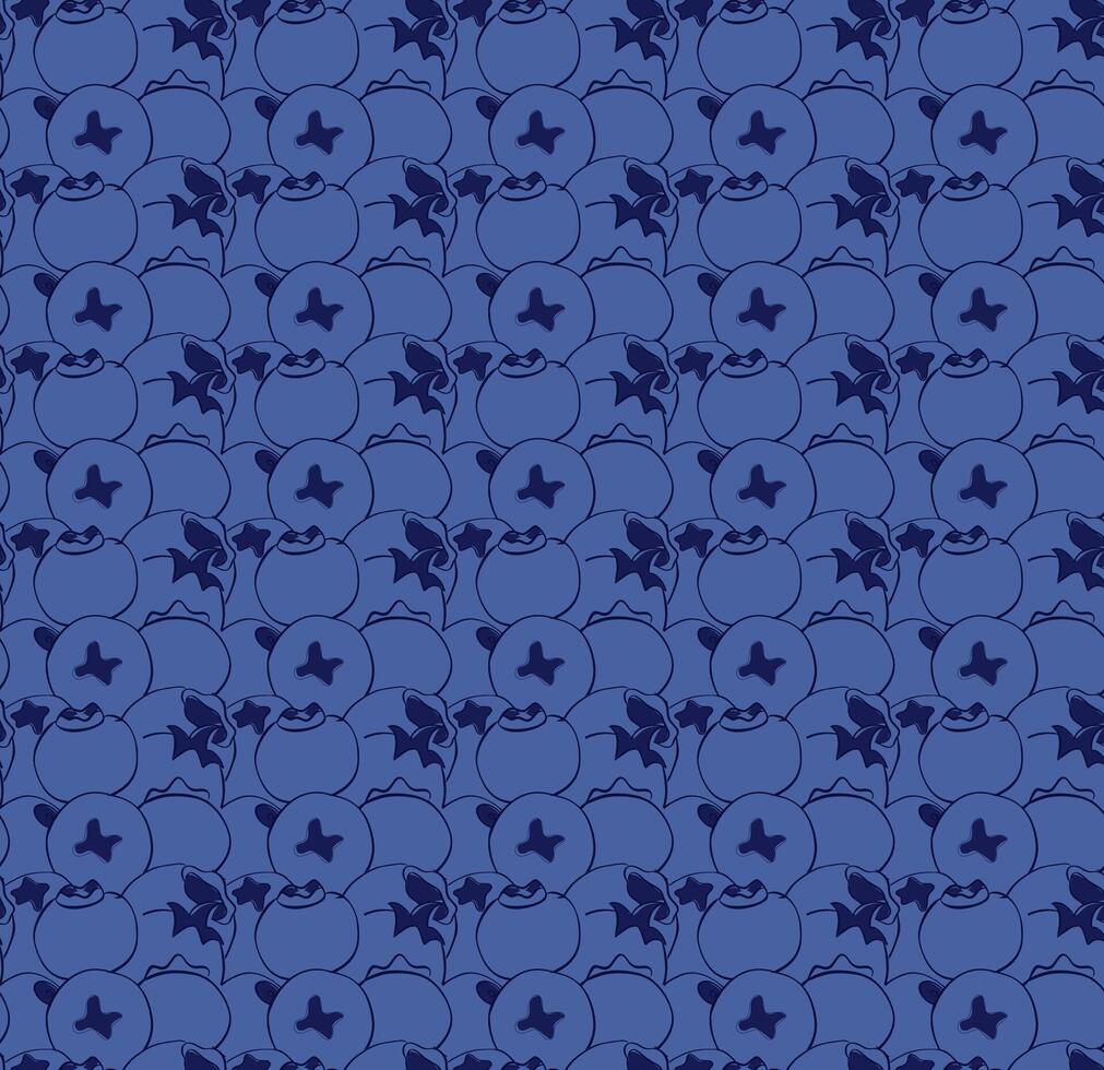 Blueberry, bilberry seamless close pattern. Graphic line art drawing of blueberry pattern. vector