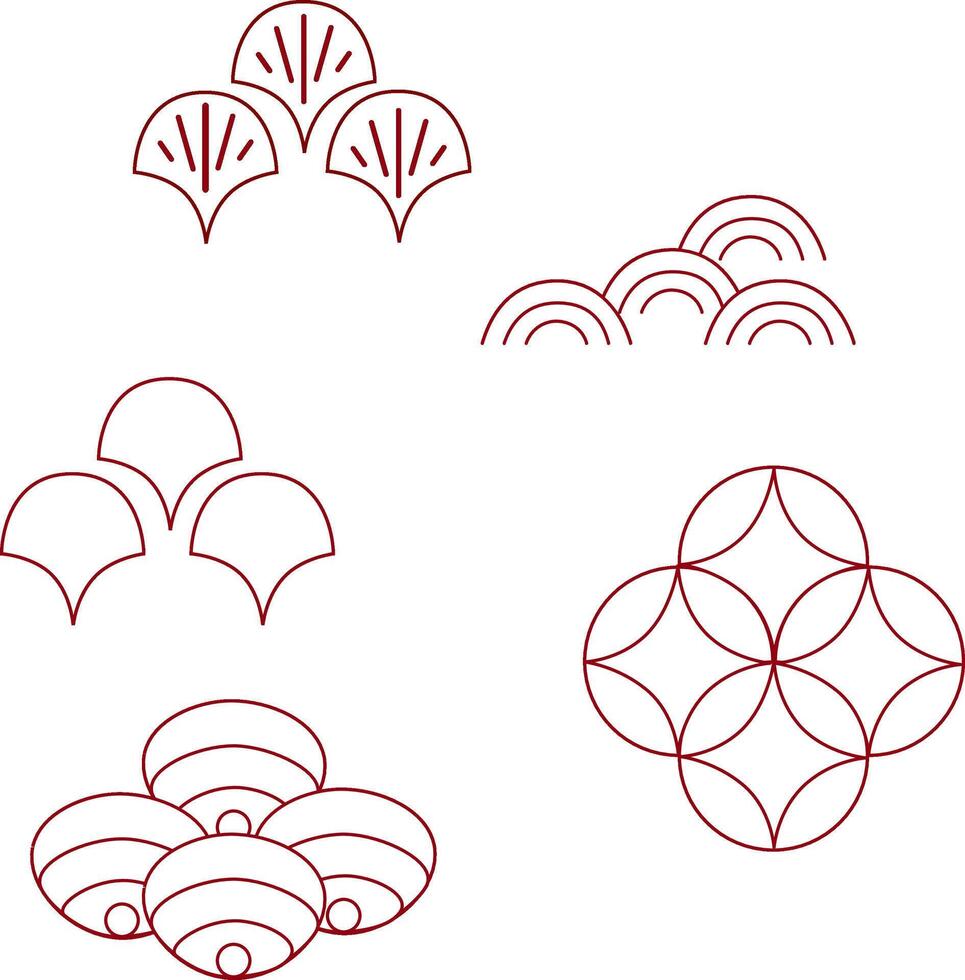 Chinese traditional decorations elements graphic set collection. vector