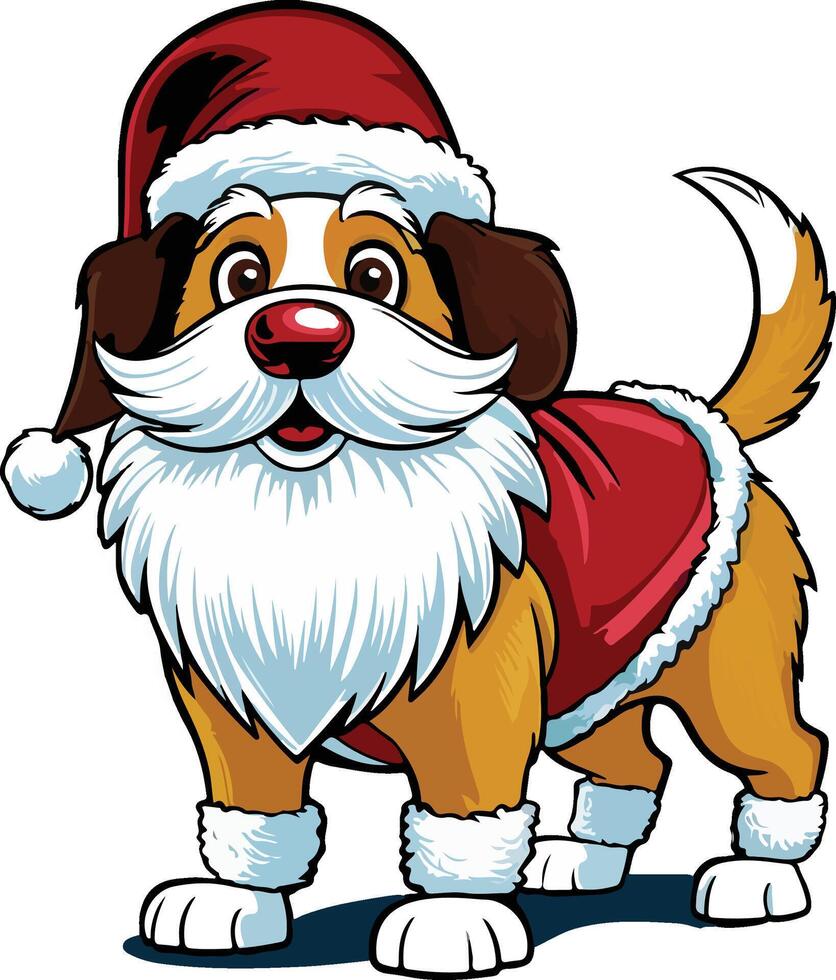 Cute dogs for Christmas day vector