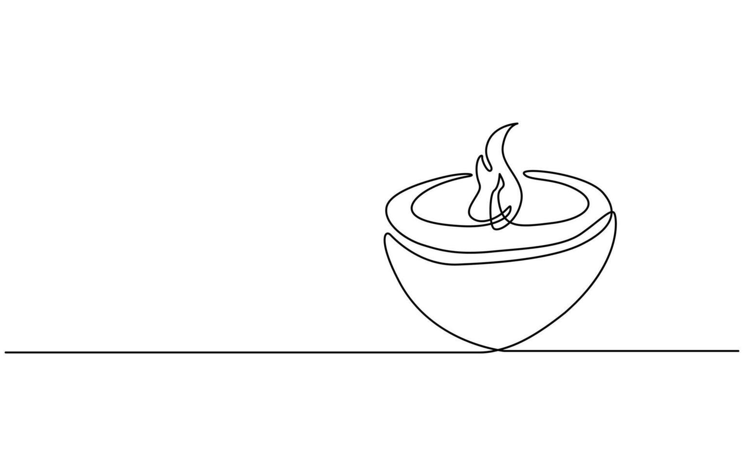 Continuous one line drawing oil lamp vector