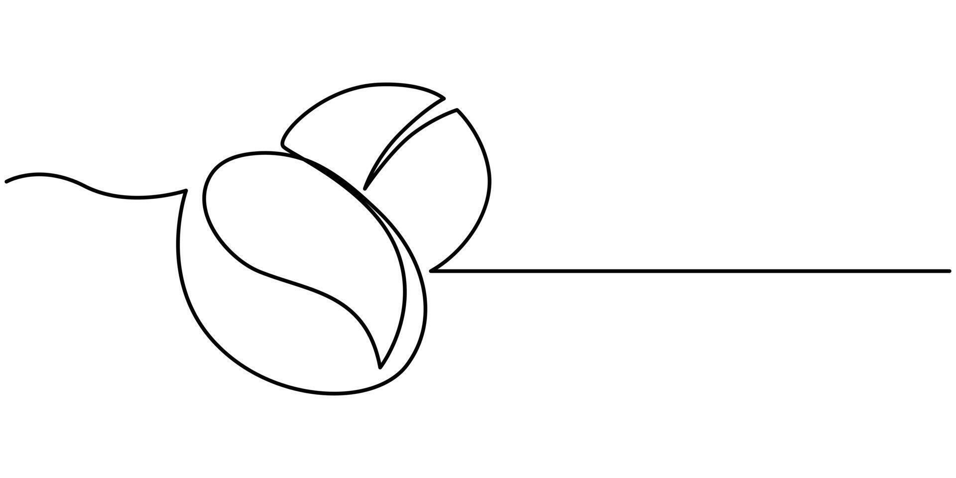 Continuous One Line Drawing Coffee Icons Concept Coffee Bean vector